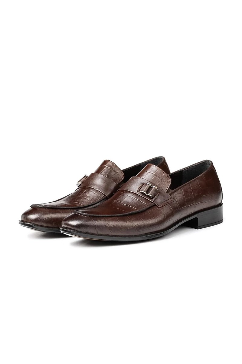 Ducavelli Men's Real Leather Embossed Shoes - Black #311465