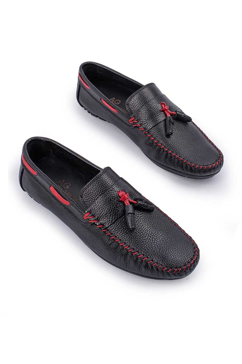 ALEXANDER GARCIA Men's Genuine Leather Moccasins - Black 20230321130