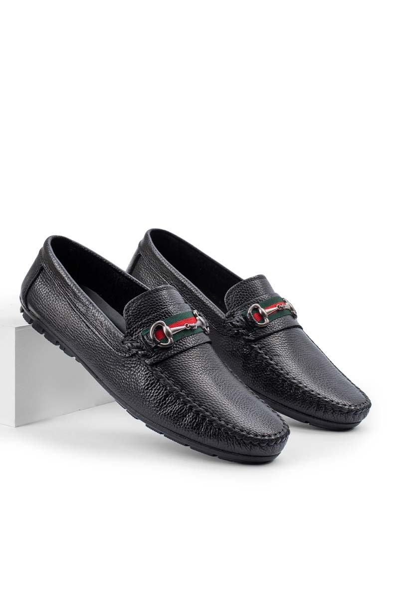 ALEXANDER GARCIA Men's Genuine Leather Moccasins - Black 20230321114