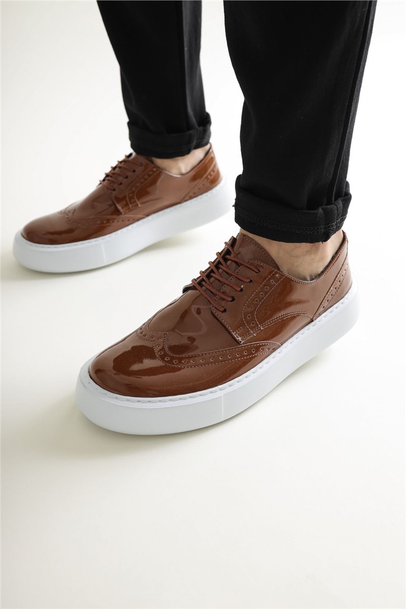 Chekich Unisex Patent Leather Shoes CH149 - Brown #359692
