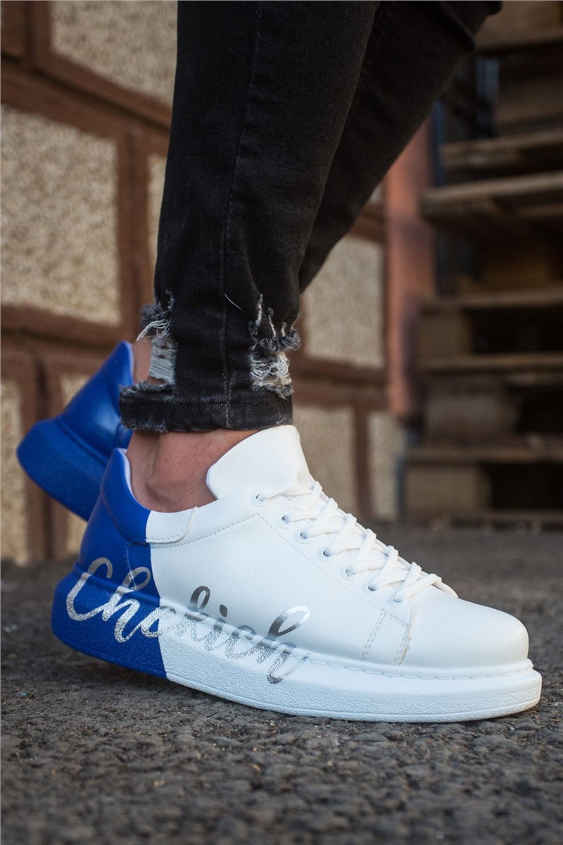 Chekich Unisex Shoes CH254 - White with Blue #359806