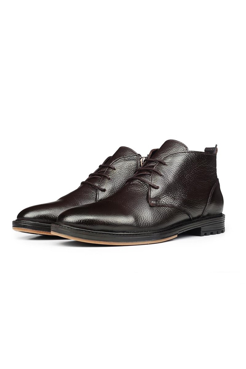 Ducavelli Men's Real Leather Boots - Brown #316900
