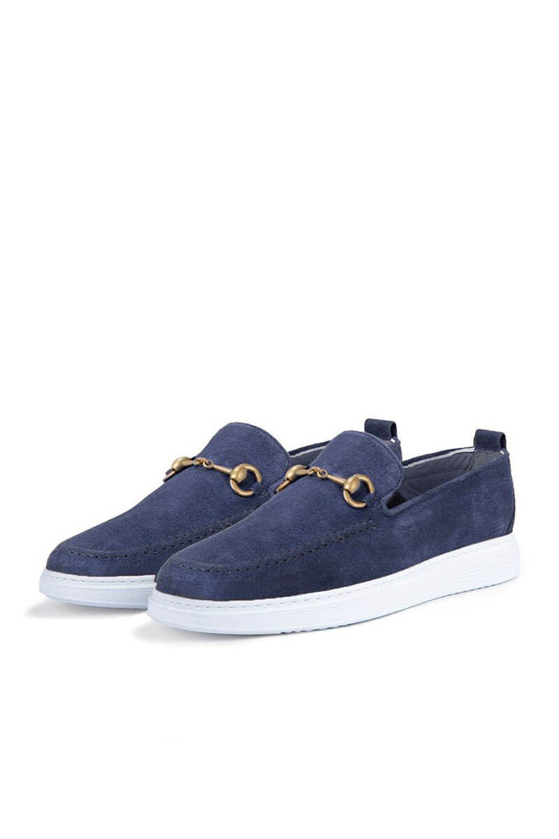 Ducavelli Men's Natural Suede Casual Shoes - Navy Blue #358110