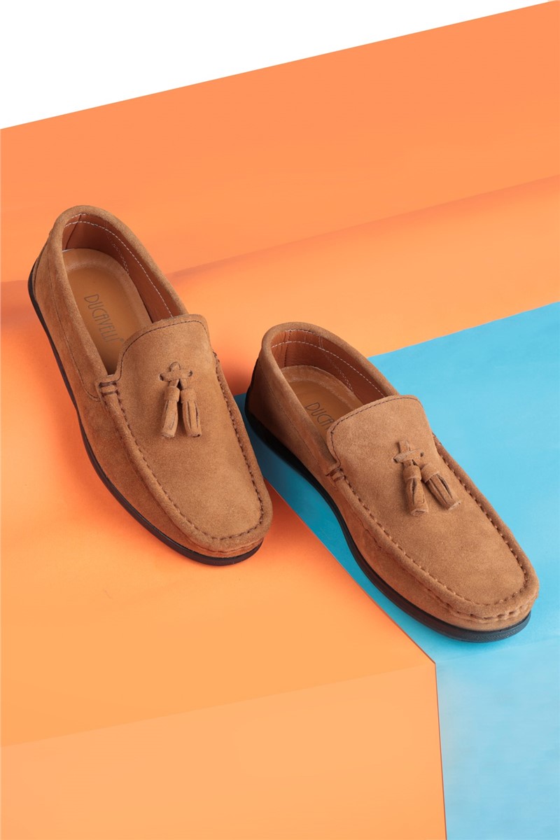 Ducavelli Men's Natural Suede Casual Loafers - Brown #382194