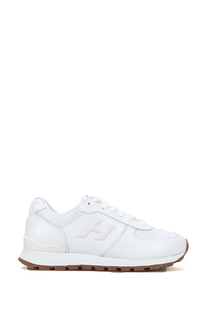 Hammer Jack Men's Genuine Leather Sports Shoes - White #36843