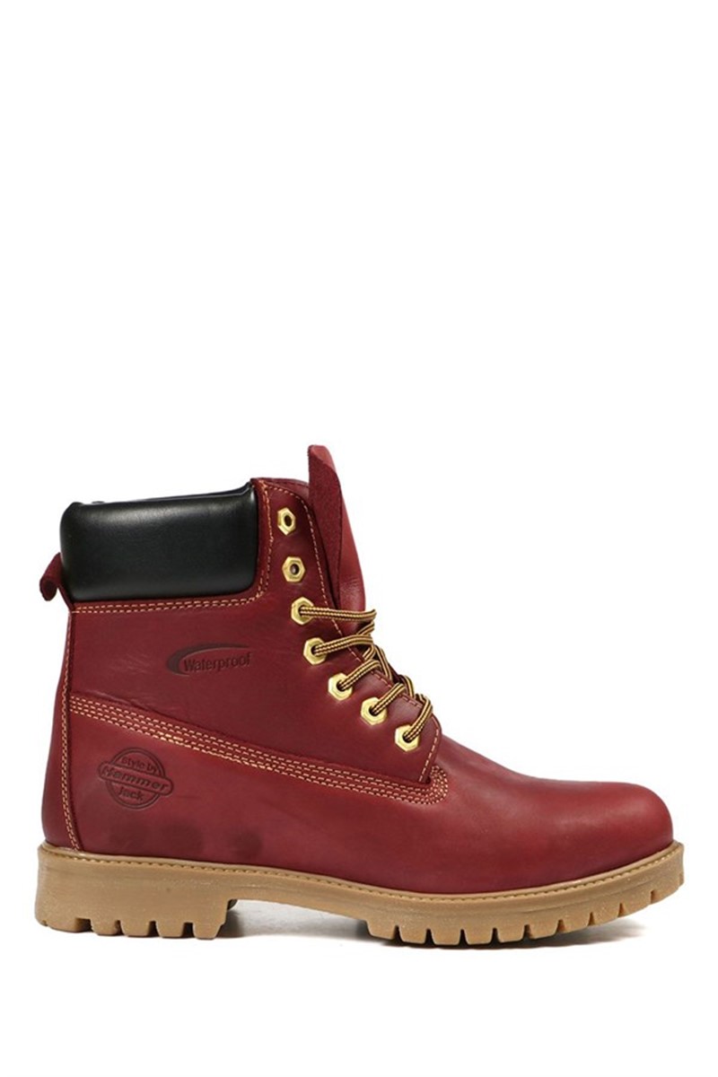 Hammer Jack Men's Genuine Leather Boots - Burgundy #368206