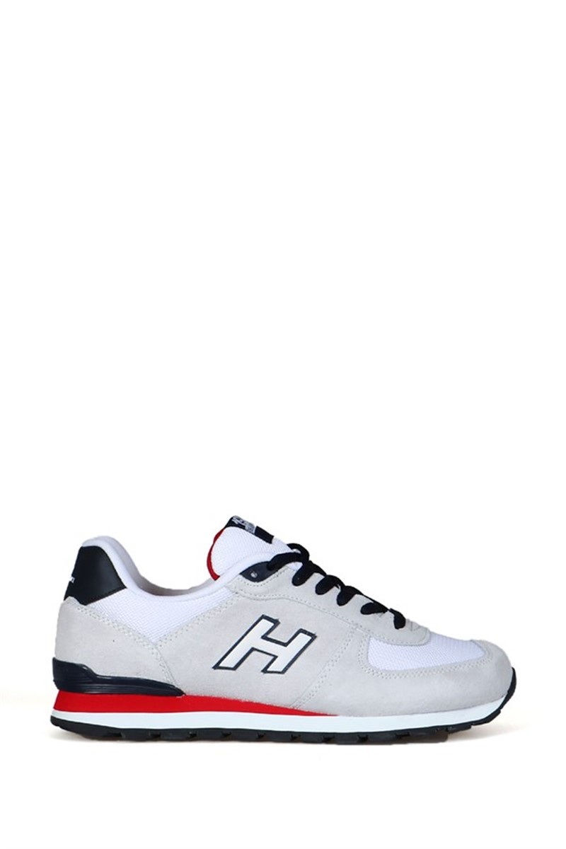 Hammer Jack Men's Genuine Leather Shoes - White with Red #368499