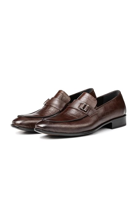 Ducavelli Men's Real Leather Embossed Shoes - Black #311465