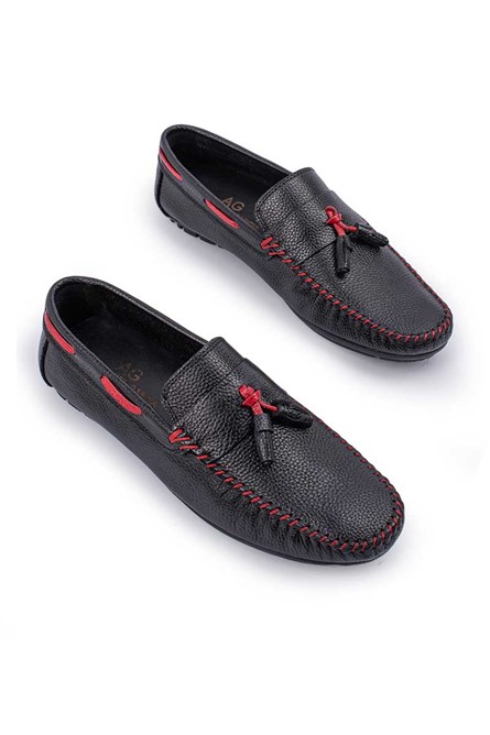 ALEXANDER GARCIA Men's Genuine Leather Moccasins - Black 20230321130