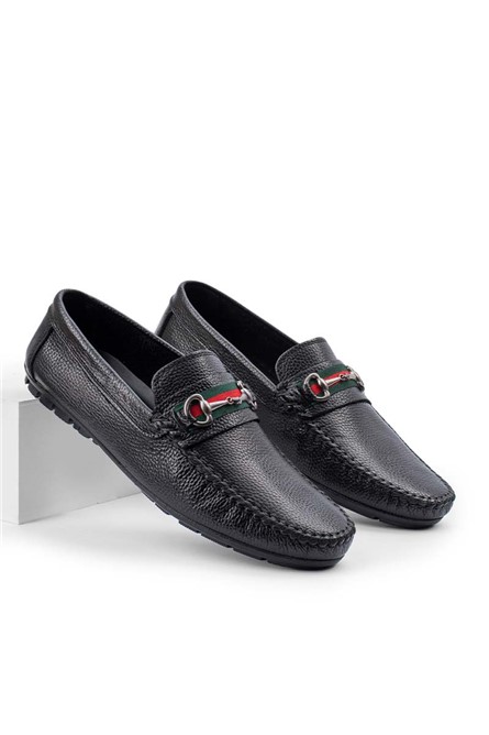 ALEXANDER GARCIA Men's Genuine Leather Moccasins - Black 20230321114