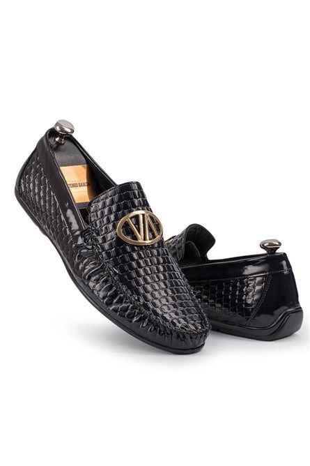 ANTONIO GARCIA Men's leather elegant shoes - Navy Blue 202108355603