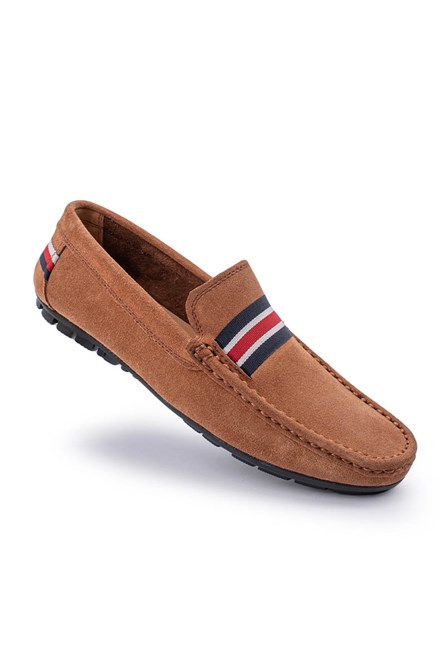 ALEXANDER GARCIA Men's Natural Suede Moccasins - Camel 20230321139