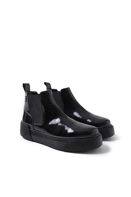 Chekich Men's Patent Leather Boots CH069 - Black #361576