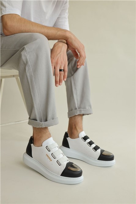 Chekich Unisex Shoes CH251 - White with Black #359772