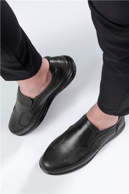Ducavelli Men's Genuine Leather Casual Shoes - Black #381617