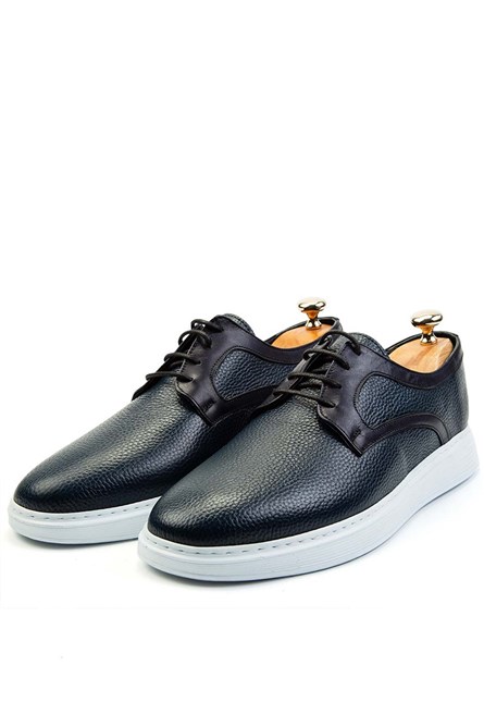 Ducavelli Men's Real Leather Shoes - Dark Blue #308246