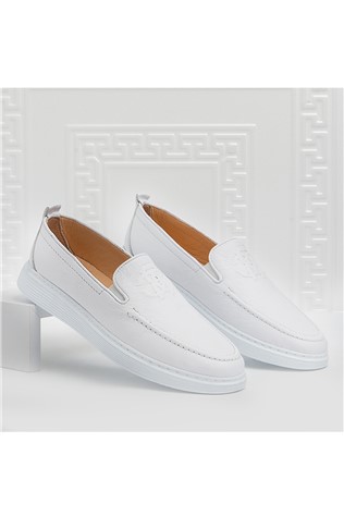 Marwells Men's Real Leather Shoes - White #2021353